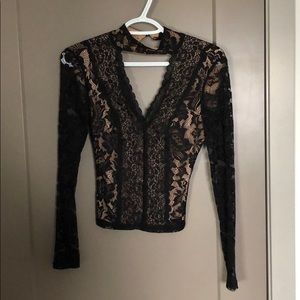 V-Neck Lace Top